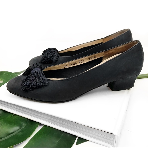 Vintage ferragamo suede tassel bow heels - Picture 4 of 6